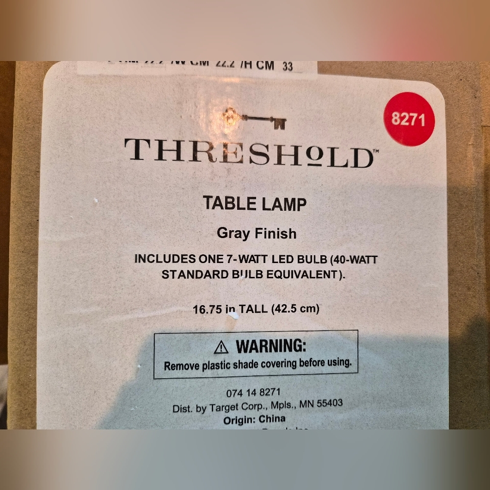 Threshold Gray *Lamp with Cream Shade - Picture 7 of 7